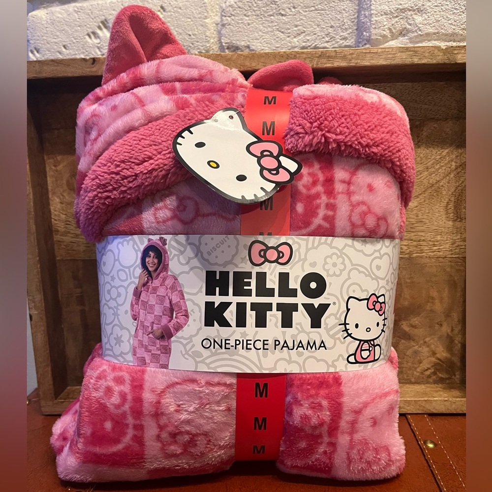 HELLO KITTY Women's One-Piece Pajama, ADULT MEDIUM 8-10, New